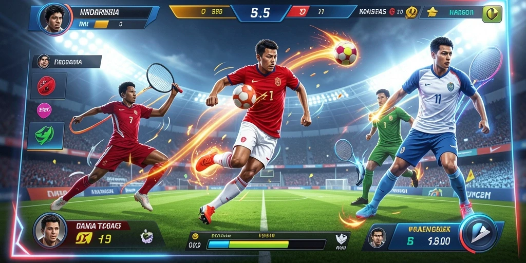 Screenshot menampilkan tampilan menu utama yang menarik.